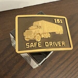 "Vintage Belt Buckle Lot – Trucker & Newsman Americana Brass"